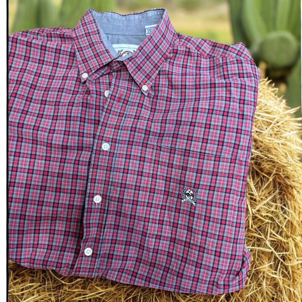 Cinch Shirt Mens Large Red Plaid Long‎ Sleeve Button Down Western Cowboy Rodeo